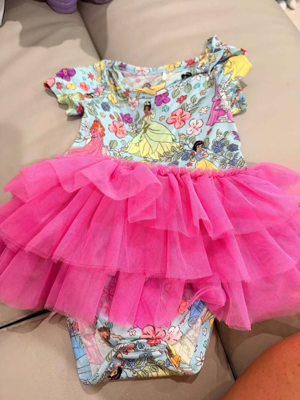 Posh Peanut Disney Princess Tutu Onesie 18-24M Pink Tulle Ruffle Dress
